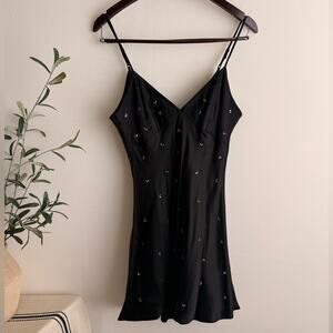 Zara NWT Jewel Trim Strappy Mini Dress Size M